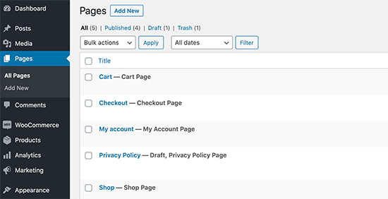 WooCommerce 默认页面 WooCommerce 默认页面