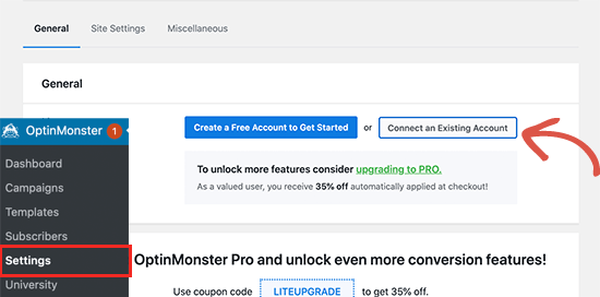 连接OptinMonster账户到WordPress