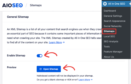 AIOSEO中的站点地图设置 AIOSEO中的站点地图设置