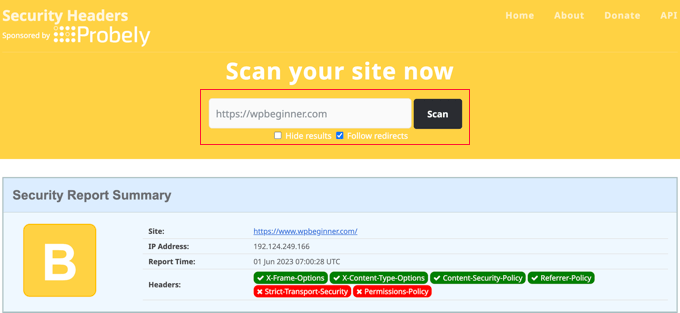 检查网站的 HTTP 安全头 检查网站的 HTTP 安全头