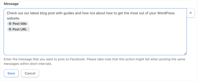 自动 Facebook 状态更新示例 自动 Facebook 状态更新示例