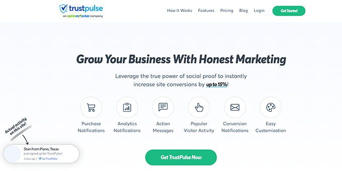 通过 TrustPulse 实现的社交证明