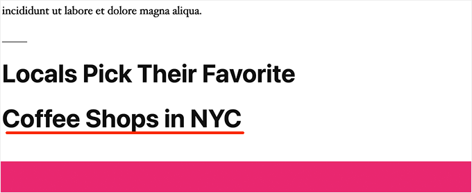 在副标题中使用焦点关键词 在副标题中使用焦点关键词