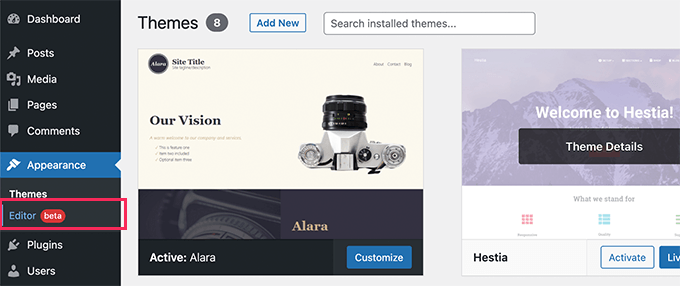 启动新的 WordPress 全站编辑器