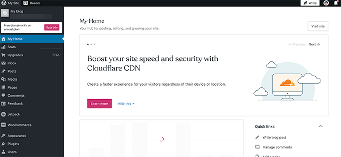 WordPress.com 仪表盘