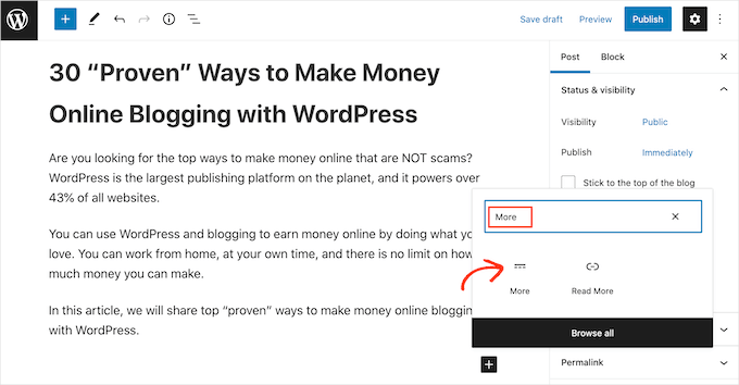 WordPress More 块（原More标签）