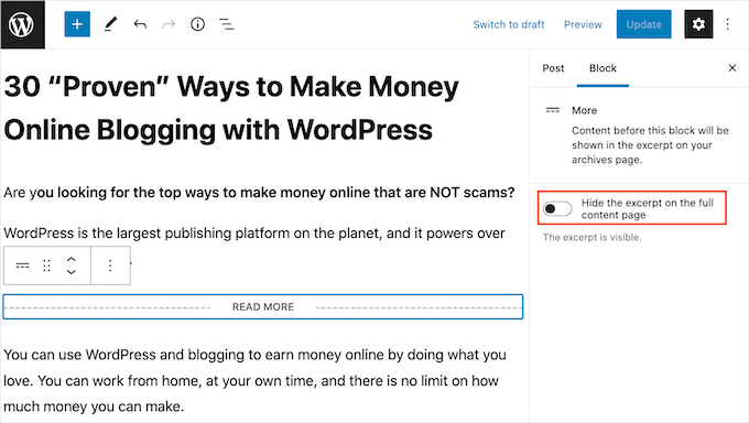 自定义WordPress More块
