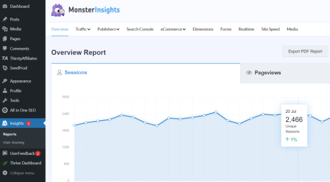 MonsterInsights 概览报告 MonsterInsights 概览报告