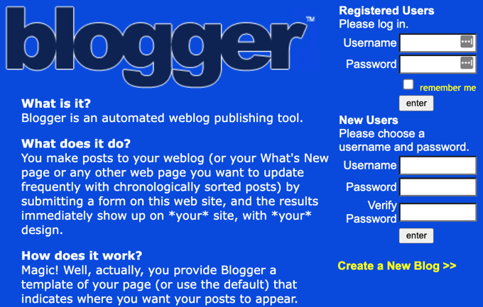Blogger 1999 Blogger 1999