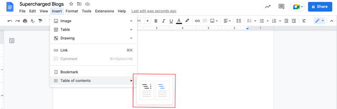 在 Google Docs 中插入目录 在 Google Docs 中插入目录