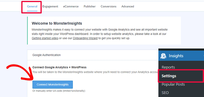 连接 MonsterInsights