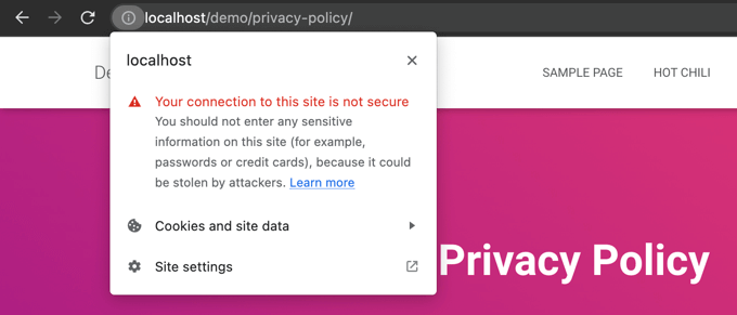 Chrome 警告用户连接不安全