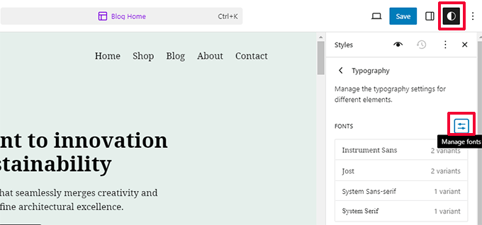 WordPress 6.5 管理字体库 WordPress 6.5 管理字体库