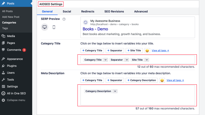 使用 AIOSEO 自定义分类页面的 Meta 标题和描述 使用 AIOSEO 自定义分类页面的 Meta 标题和描述