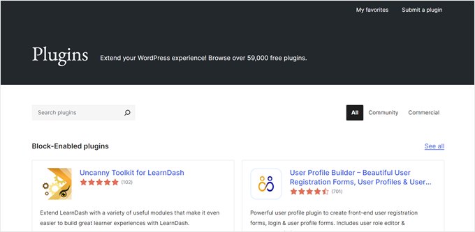 WordPress 插件目录页面
