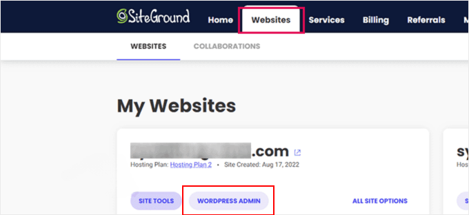 从 SiteGround 登录 WordPress