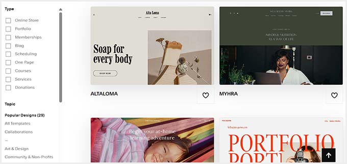 Squarespace 模板