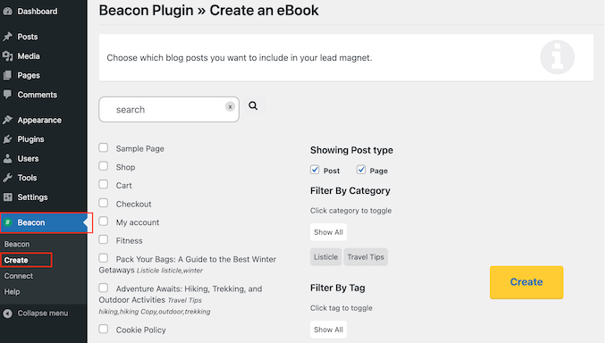 Beacon WordPress 插件