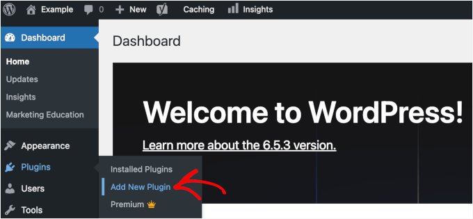 WordPress 后台插件子菜单中的“安装插件”选项