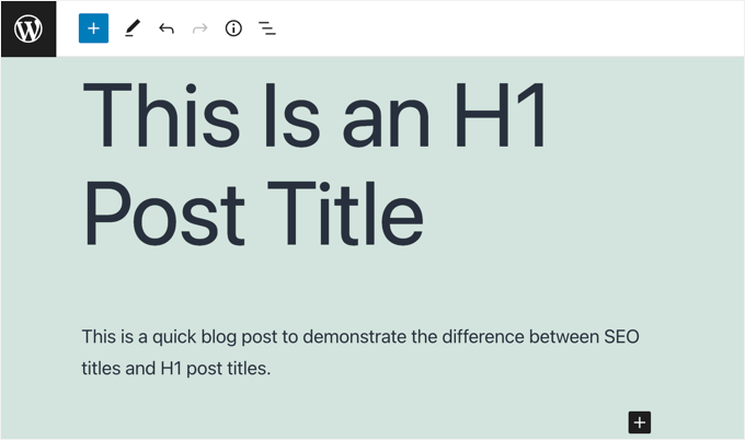 在 WordPress 区块编辑器中添加 H1 文章标题