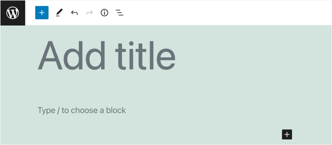 WordPress 区块编辑器中的空文章