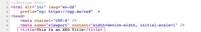 查看 SEO 标题的 HTML 源代码