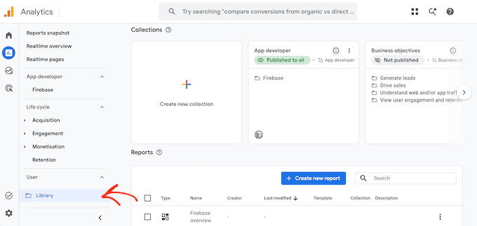 打开 Google Analytics 库