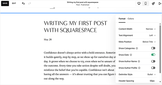 在Squarespace中写文章